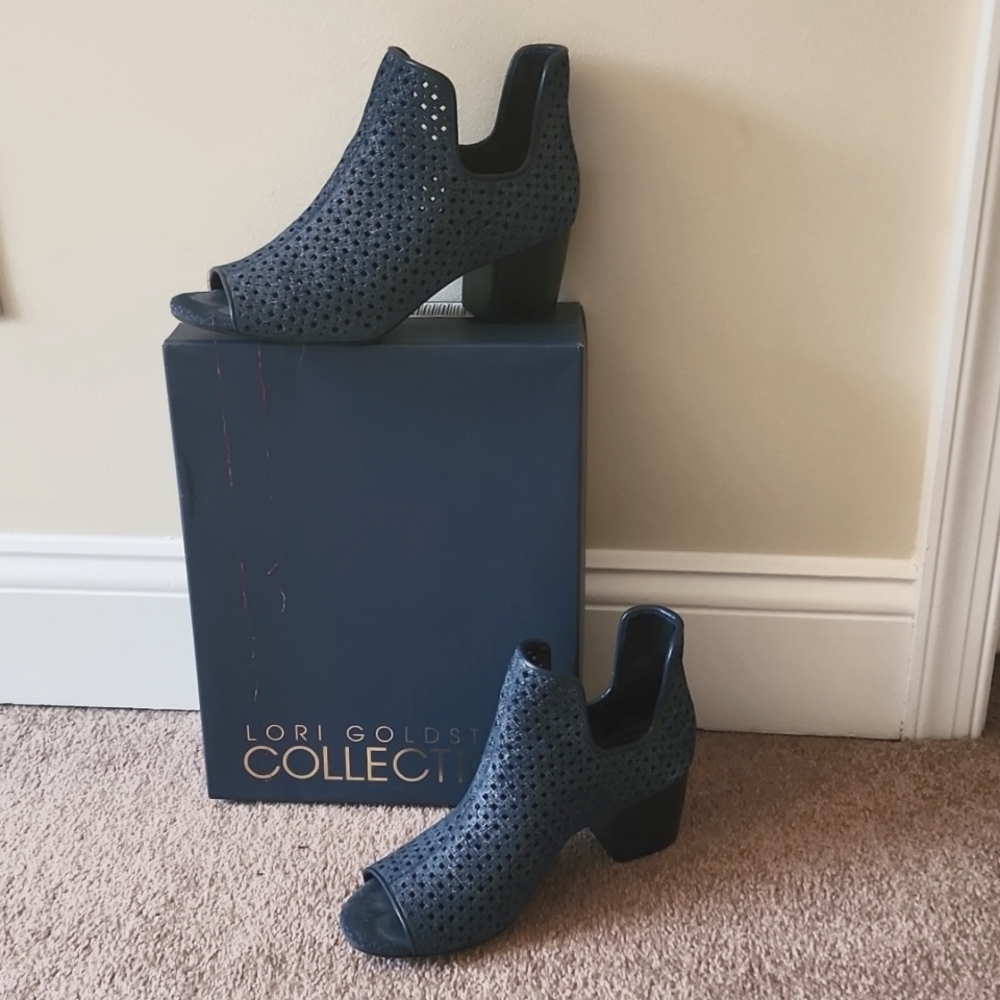 Perforated open toe bootie